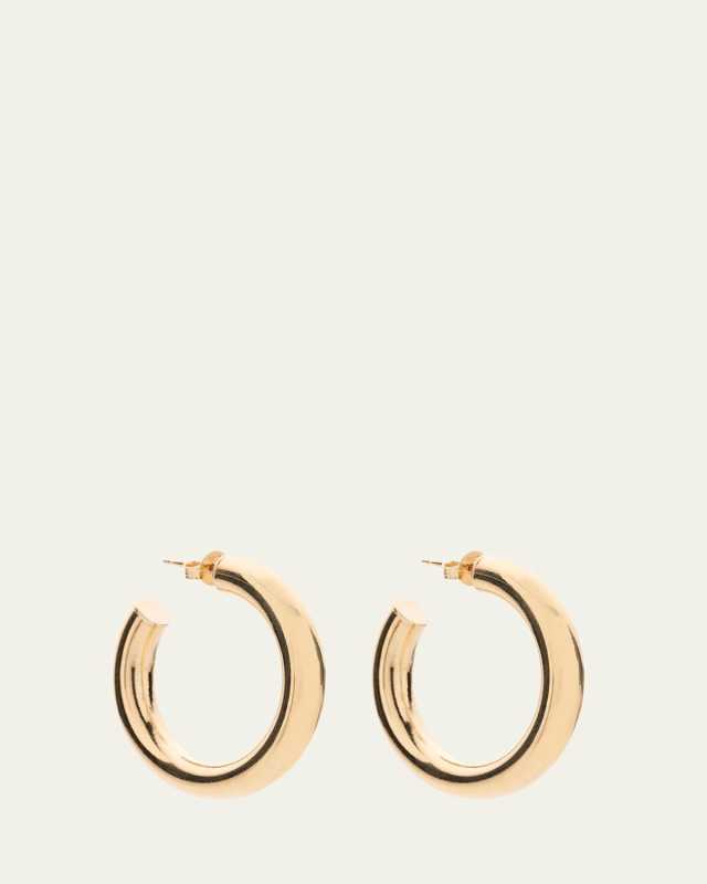 18K Yellow Gold Small Thinner Hoop Earrings
